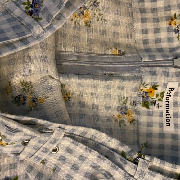 Reformation Apricot Linen Mini Skirt - Picture 4 of 5